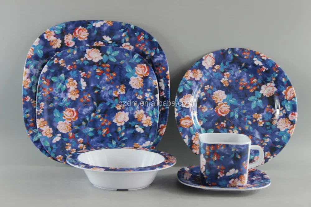 Flower Printing Melamine Tableware Set Food Grade