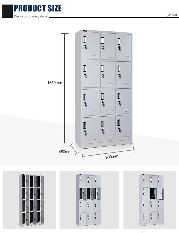 Colorful Vertical 12 Door Steel Locker / Steel Metal Locker