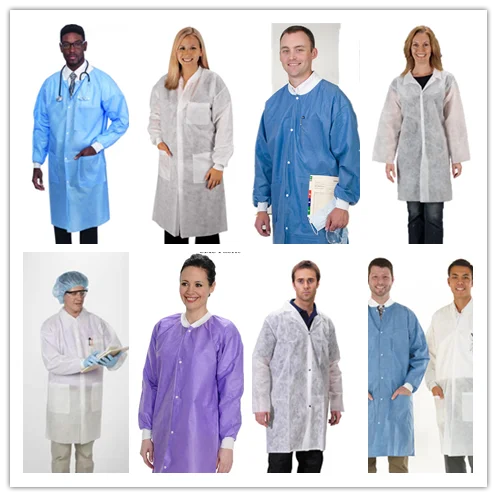 disposable nonwoven pp lab coat