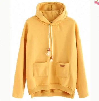 women's pullover hoodies yellow