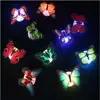 LED Random Color Wall Stickers Plastic with Butterfly and 3D effect 70x50mm 1283748