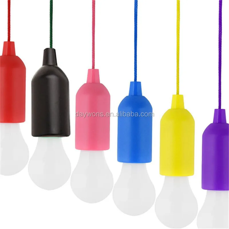 2019 New Arrival Colorful Portable LED Pull Cord Light Bulb Hanging Rope Camping  for Garden Party Outdoor Decoration Lamp