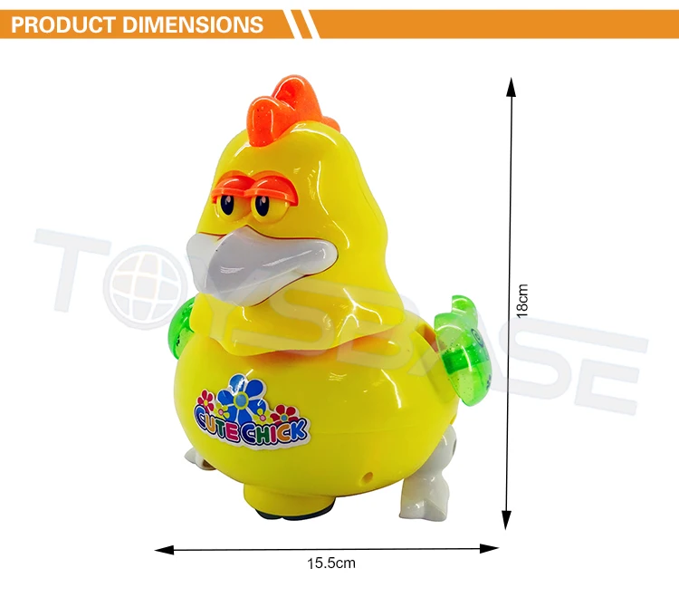 Multifunctional Small Plastic Toy Chicken Wth Music And Light Funny