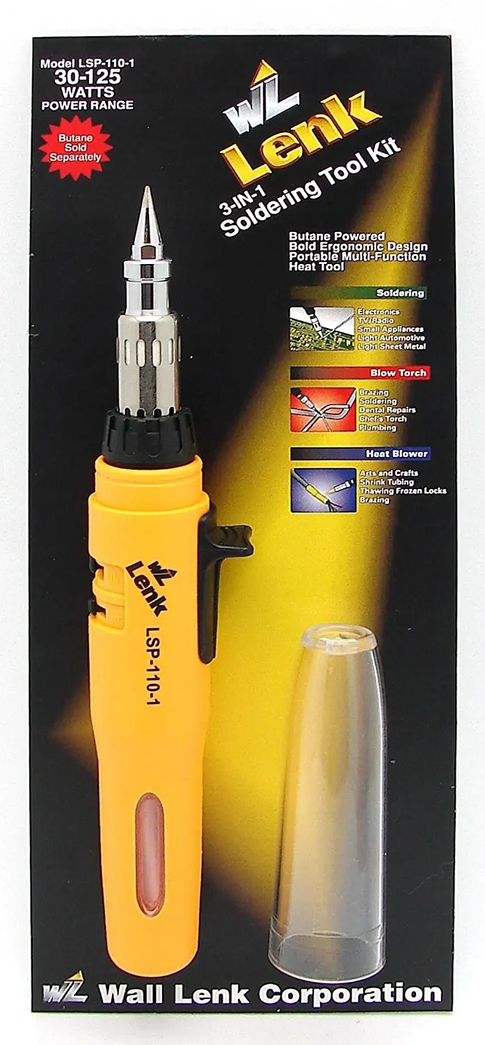 Wall Lenk LSP-60K-1 SOLDERPRO 60 4-in-1 Butane Powered Soldering Iron /& Blow Torch Kit
