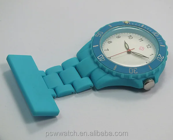 Blue color soft touch japan movt plastic geneva nurse watch