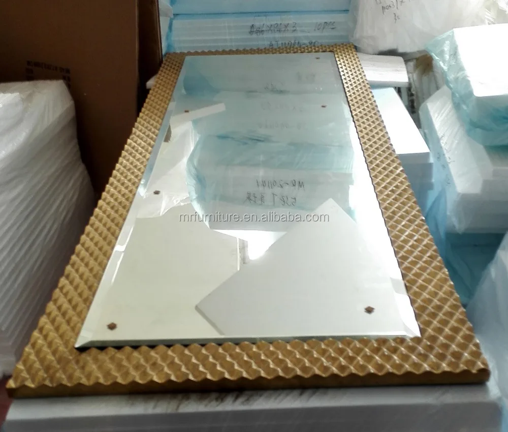 De lujo de oro de pared espejo de la pared de piso, espejo de la pared