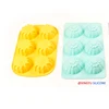 Eco-friendly Stocked 6 cavities Cheap Different 3D flower Shape silicon mould for soap