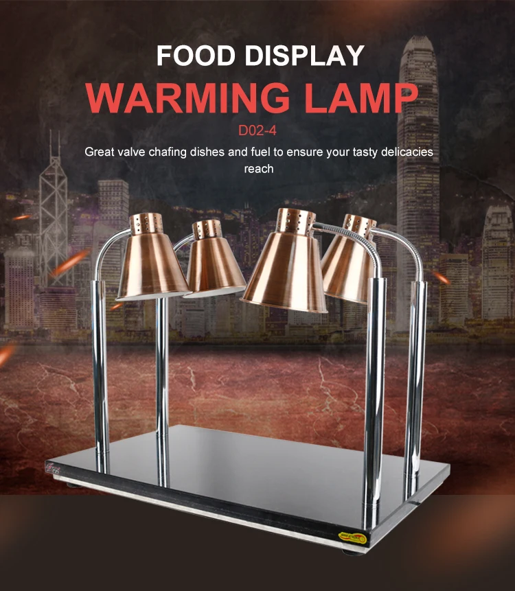 Commercial Four Bulbs Buffet Food Warmers Bench Top Restaurant