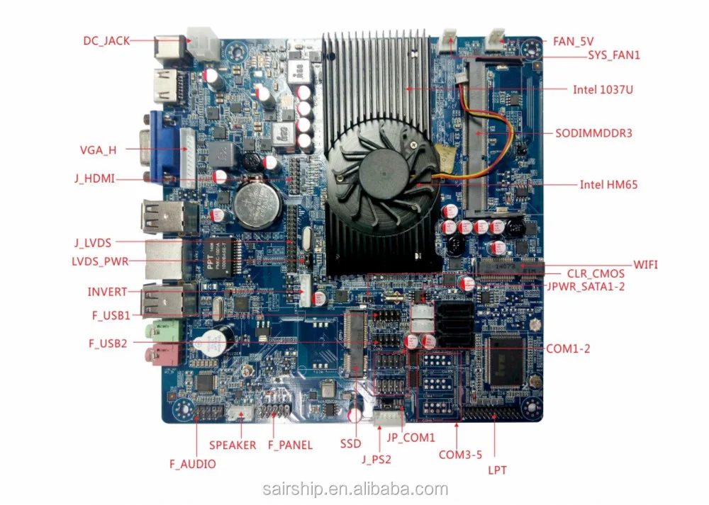 Intel Celeron 1037u Mini Itx Motherboard Dc_12v Input Supporting So