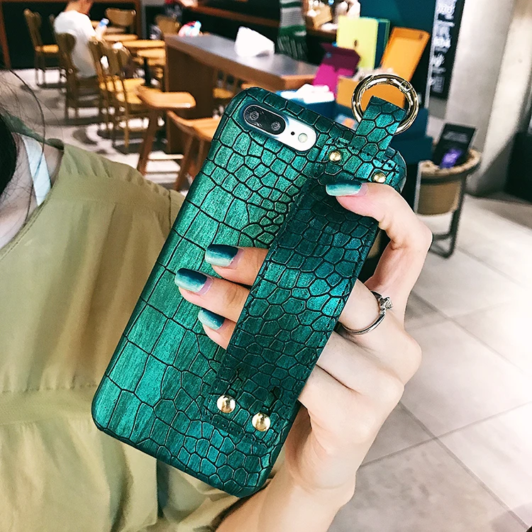 Luxury Ladies Wrist Strap Leather Mobile Back Cover For Iphone Xr