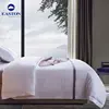 Wholesale cheap white hotel bedding, queen size white hotel cotton sateen bed sheets