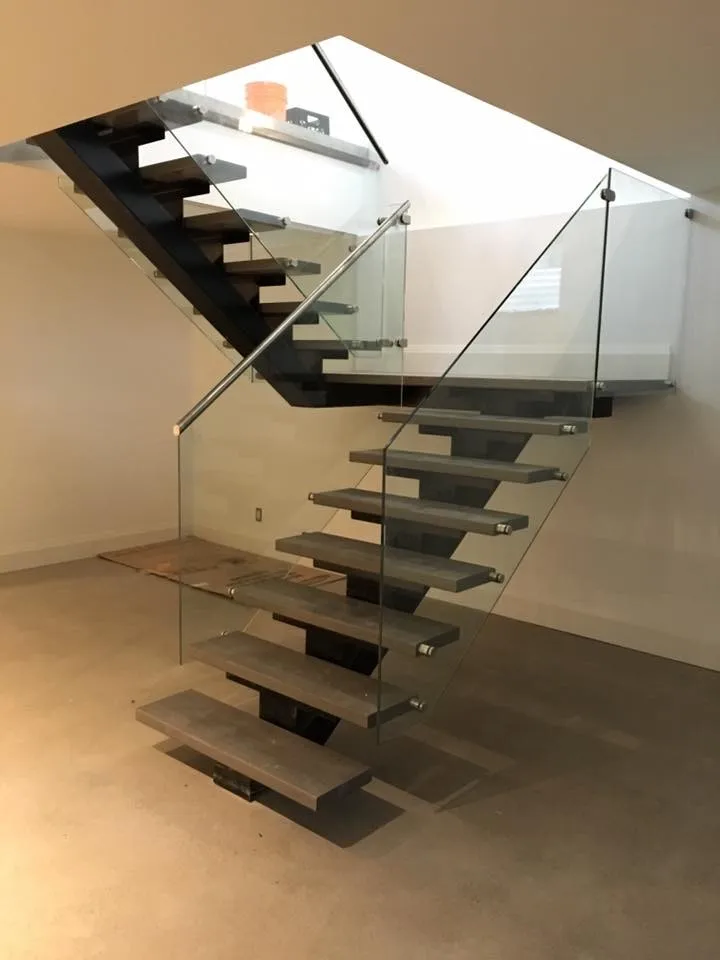 Ace High Quality Small Space L Shape Staircase With Glass Balustrade ...