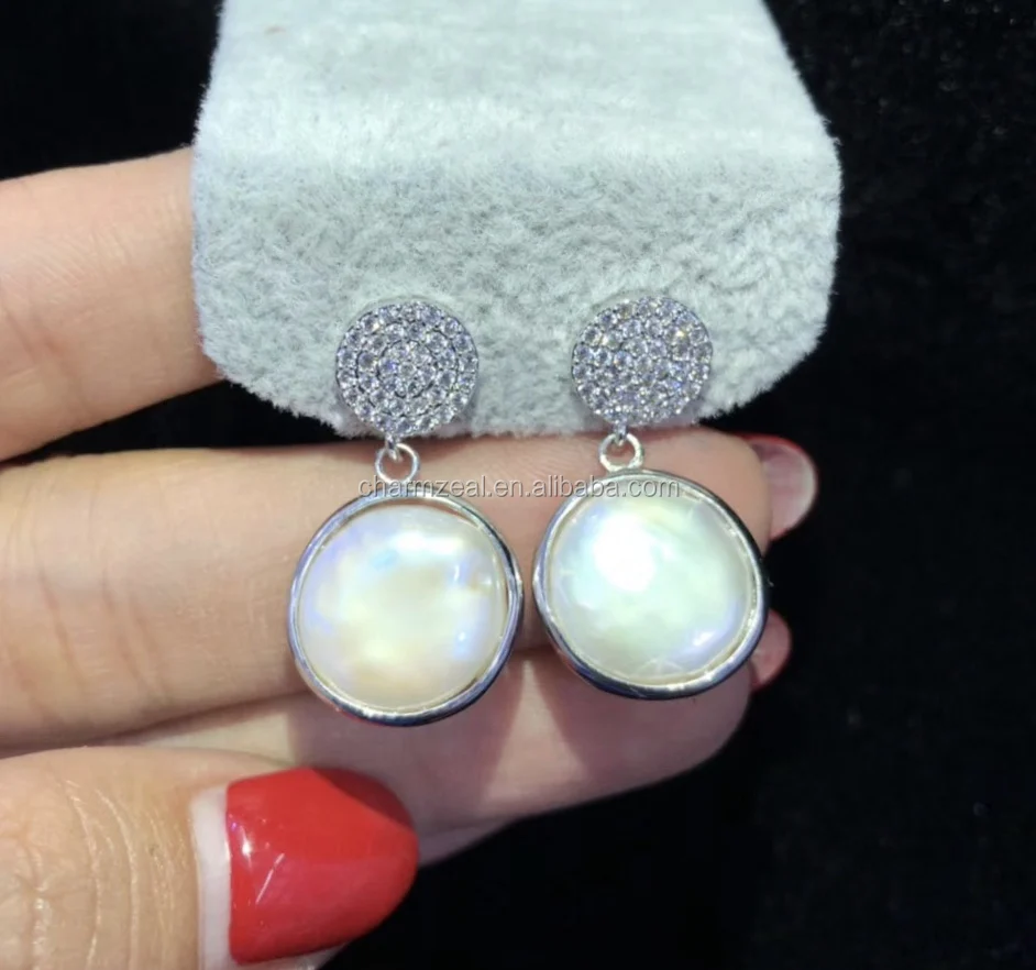 CZ-EMP0223 fashion unique earrings ear studs, knot earrings stud , baroque pearl earring design