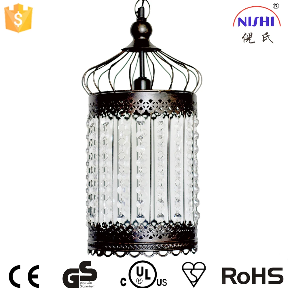 Moderne pendentif lumière cage de mariage marocaine lampe suspendue avec acrylique décoration ns