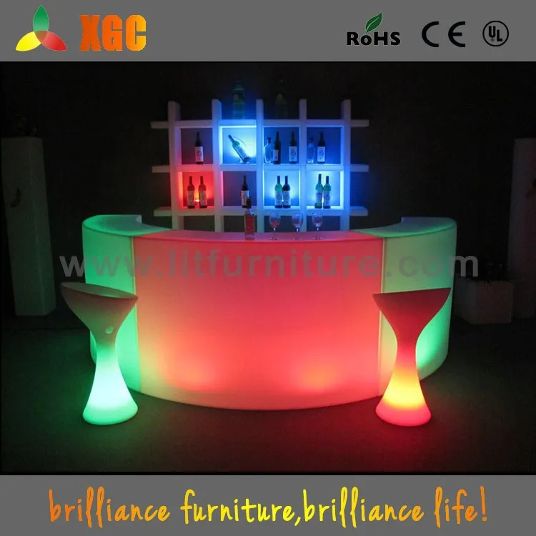Led light bar mesas y sillas/usado largas y estrechas de mesas de bar