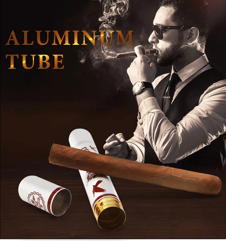Cigar Holder Metal Cigar Accessories Aluminum Cigar Tube With Screw Cap