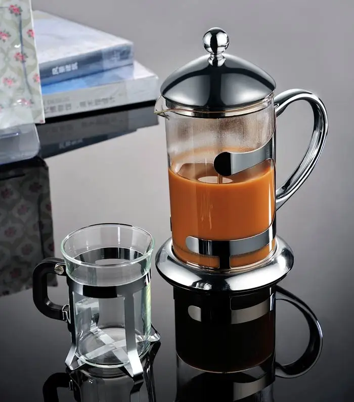 Heat-resistance Stainless Steel French Press With Dome Cover - Buy