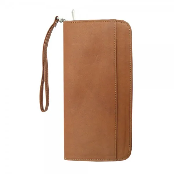 Fashion Zipper Around Leather Passport Case With Wrist Strap Buy