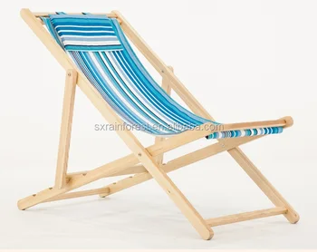 Wooden Adjustable Reclining Folding Beach Deck Chair