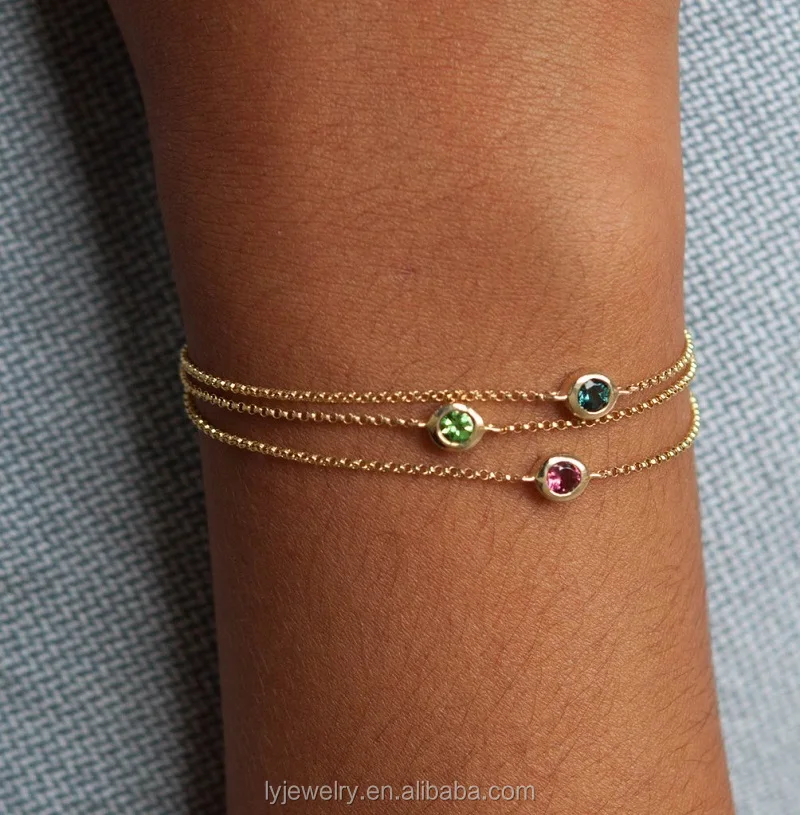 Hot sale purple and green cubic zircon cz stone bracelet lyb0030