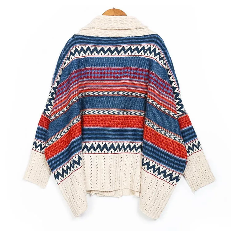 Western style Knit Sweater Women's Cardigan Winter Sweater