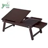Bamboo Adjustable Laptop Desk Bed Tray Lap-Desk Table with Drawer