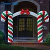 Customized Christmas candy cane arch / party decoration lighting inflatable candy cane arch for sale