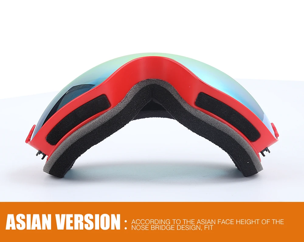 Hot selling sport glasses ski goggles elastic strap replacement lenses ski goggles uv protection anti fog resistant
