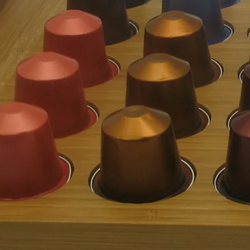 bamboo coffee pod coffee tea dispenser