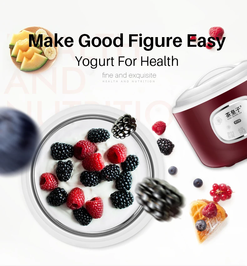 Factory Direct Sales Stainless Steel 1L 220V Automatic Yogurt Maker Machine 4 Glass Jar