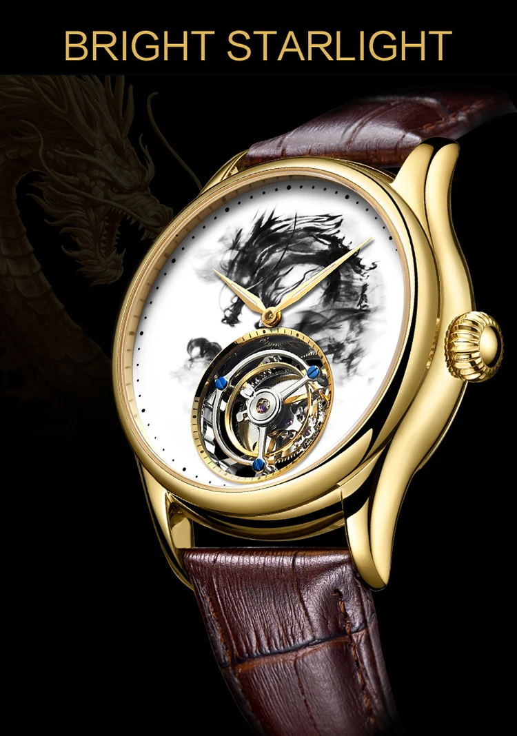 Leather strap movement custom mechanical oem watch women luxury wrist watch