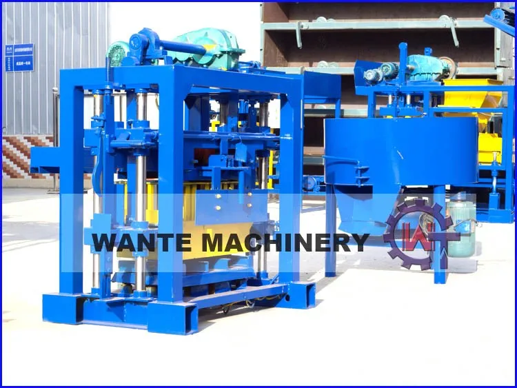 WANTE BRAND popular product QT40-2 manual cement concrete hollow block making machine on Youtube