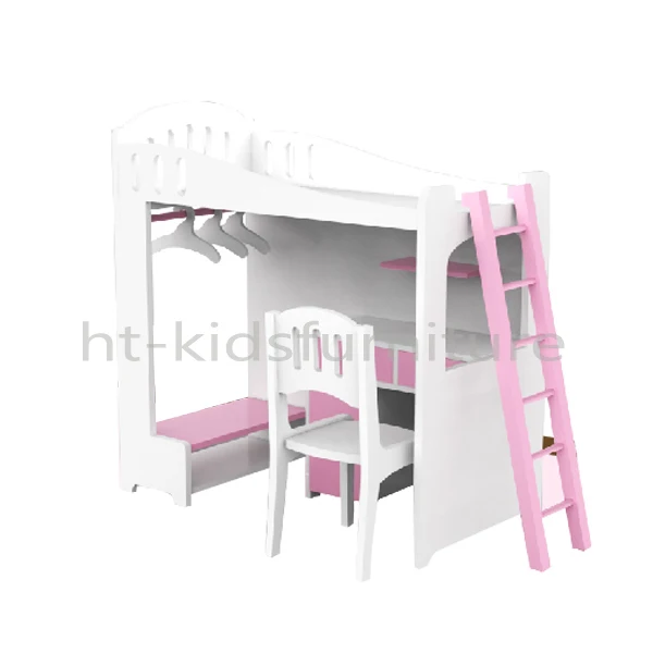 wooden doll bunk beds with ladder