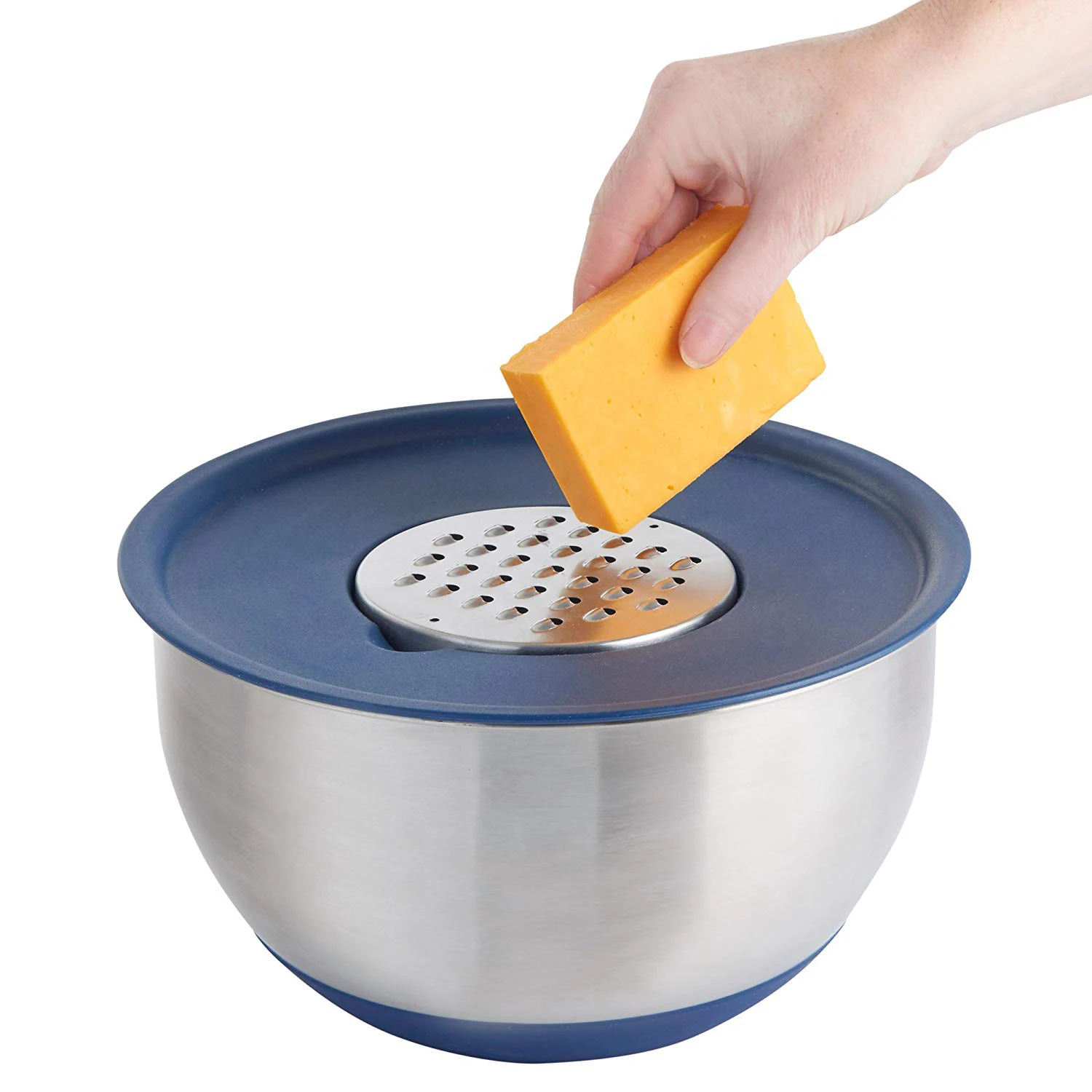 Silicone Base Stainless Steel Mixing Bowl With Lid And Grater Buy