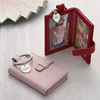 Photograph Book Keyring Shape Leather Mini Double Photo Frame