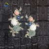 New Fashion Flower Applique Pearl Embroidery 3D Flower Patches for Clothes