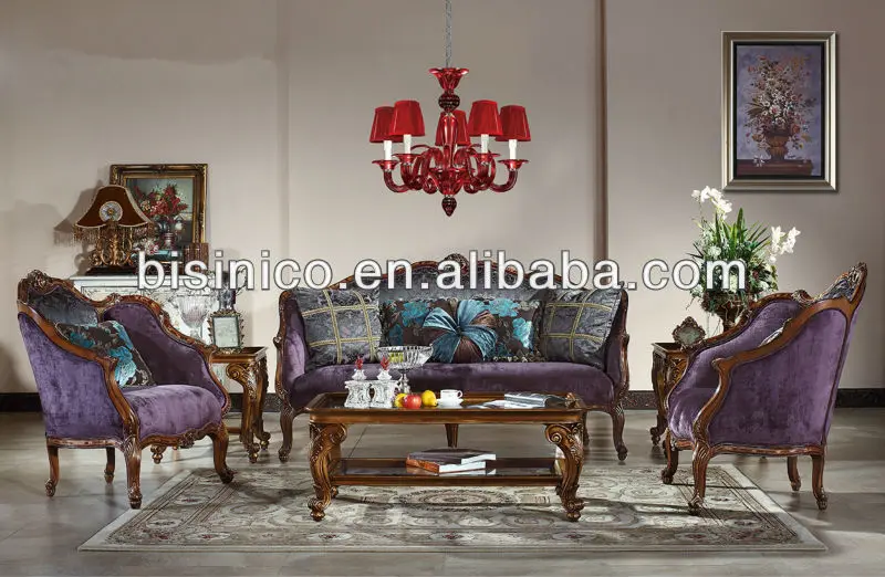 Púrpura craved sofás, arabia estilo muebles de sala, antique tres ...