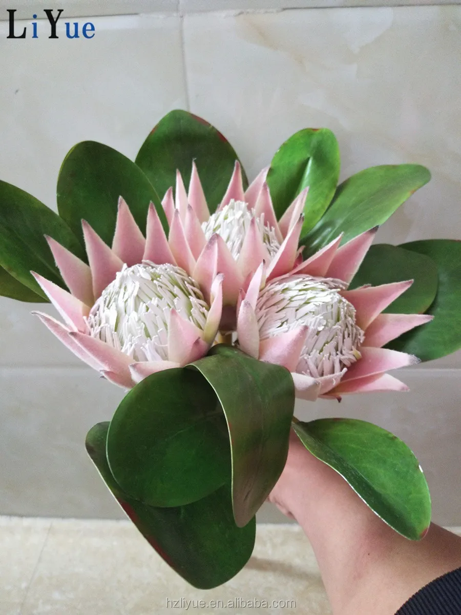 Promotional Cheap Silk Protea Flower 50cm Artificial Protea Flower