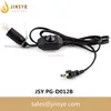 2 pin us plug black plastic E12 lamp light socket 303 dimmable switch cord set