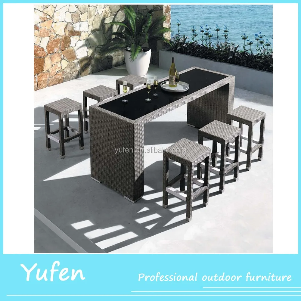 Luxury Outdoor Furniture Rattan Bar Stools And Table Buy Outdoor Bar
