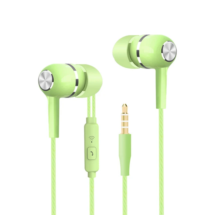 Earphone With Retractable Cable Plastic Earbuds With Mic Twinkling