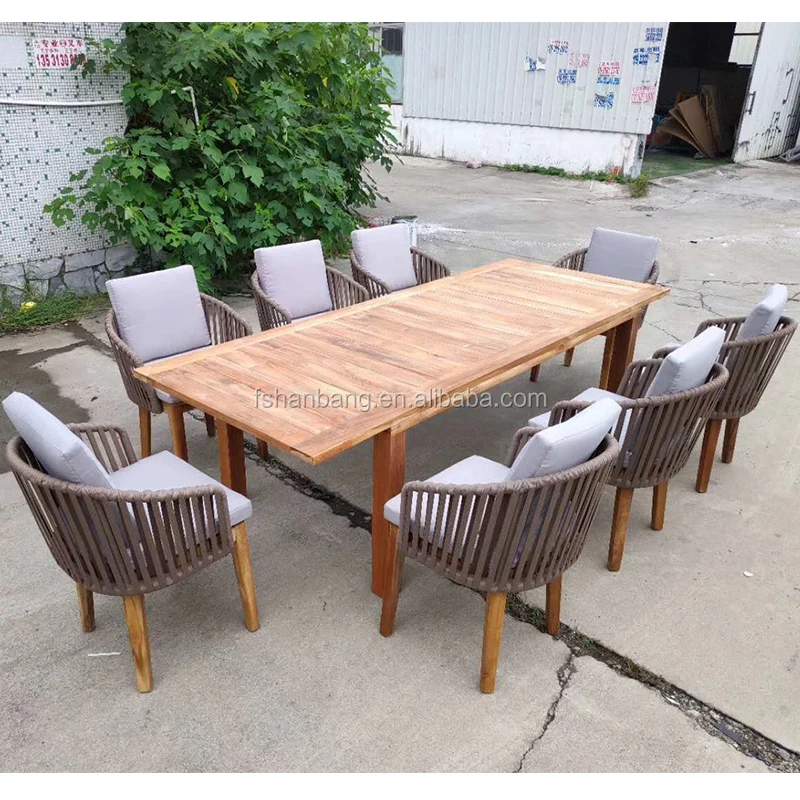 Fantastic Design Outdoor bing Cords Garden Wood Dining Table Rope