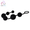 Black Silicone Anal Beads Flexible Butt Plugs Anal Balls 7'' Waterproof