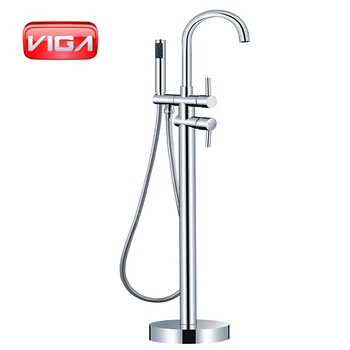 New Bathroom Freestanding Brass Water Faucet Hot And Cold Shower