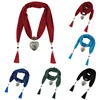 New design scarf with tassel jewelry pendant embellished long jewelry scarf