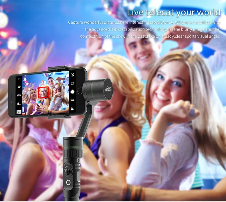 Smartphone 3 axis handheld brushless video gimbal stabilzier for sale