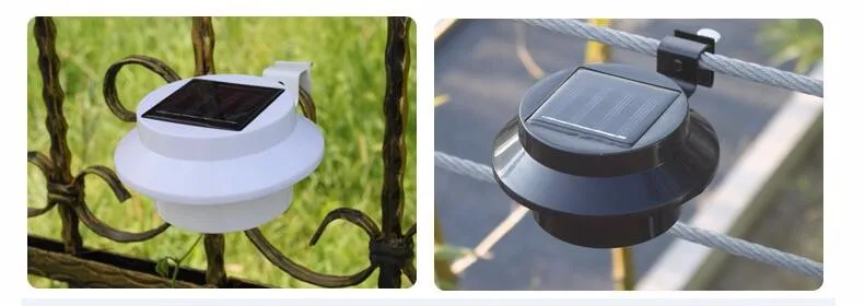 Outdoor Solar 3LED Security Landscape Garden Fence Light Lamp