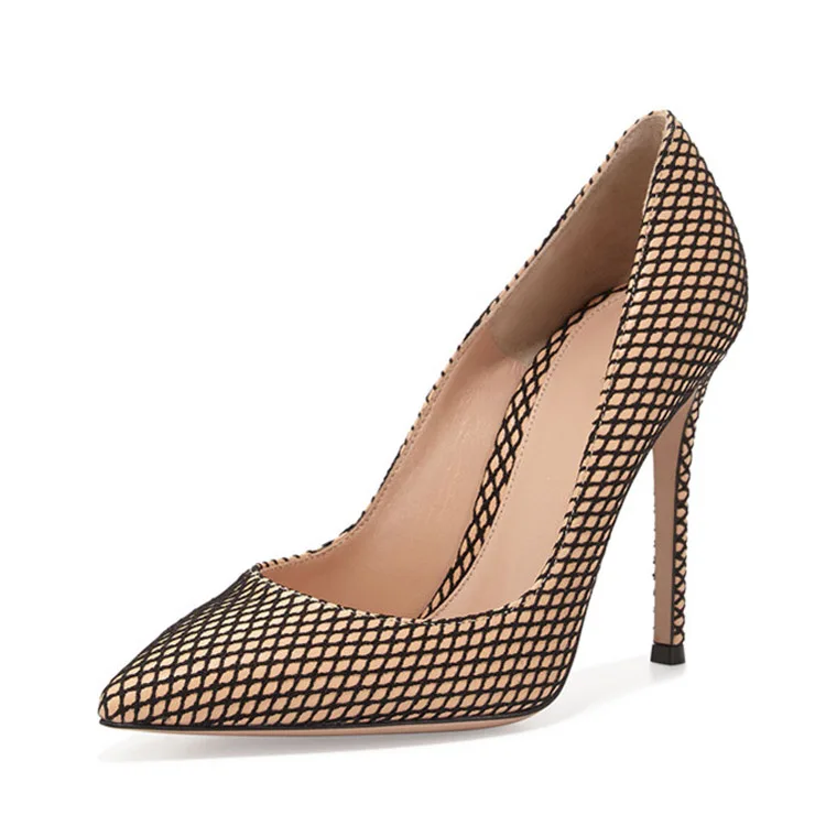 black lace mesh heels