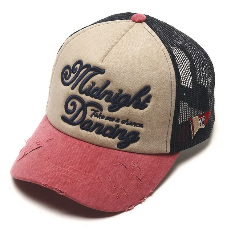 Custom Embroidery Distressed Trucker Cap Wholesale - Buy Distressed ...