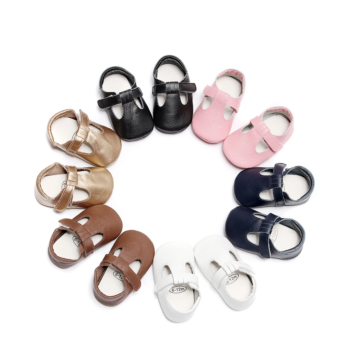 Gold Mary Jane Baby Shoes For Newborn Girls Toddler Moccasins Baby Hard